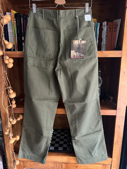 workers japan military style green pants