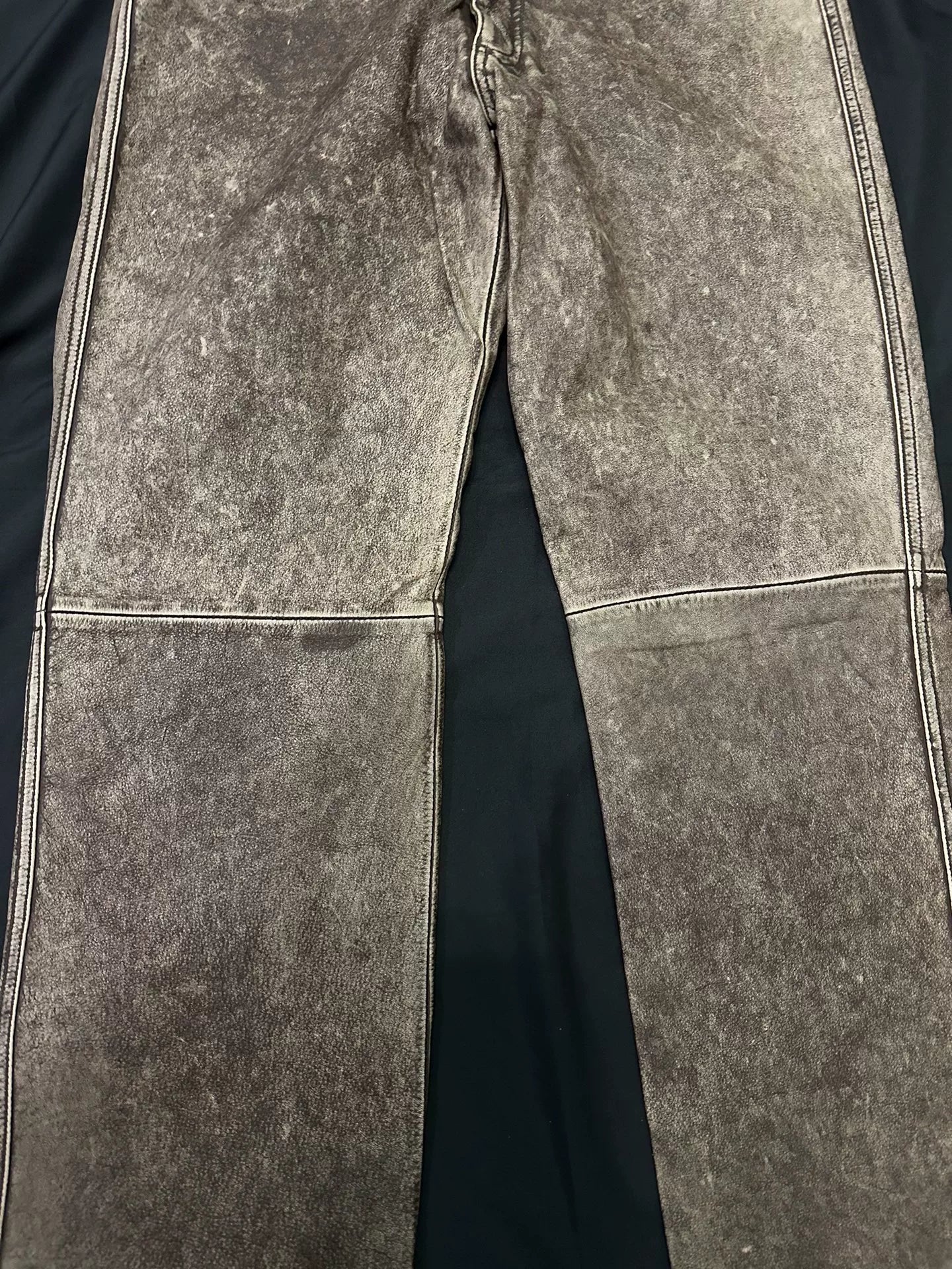 vintage japanese leather pants with unique finish