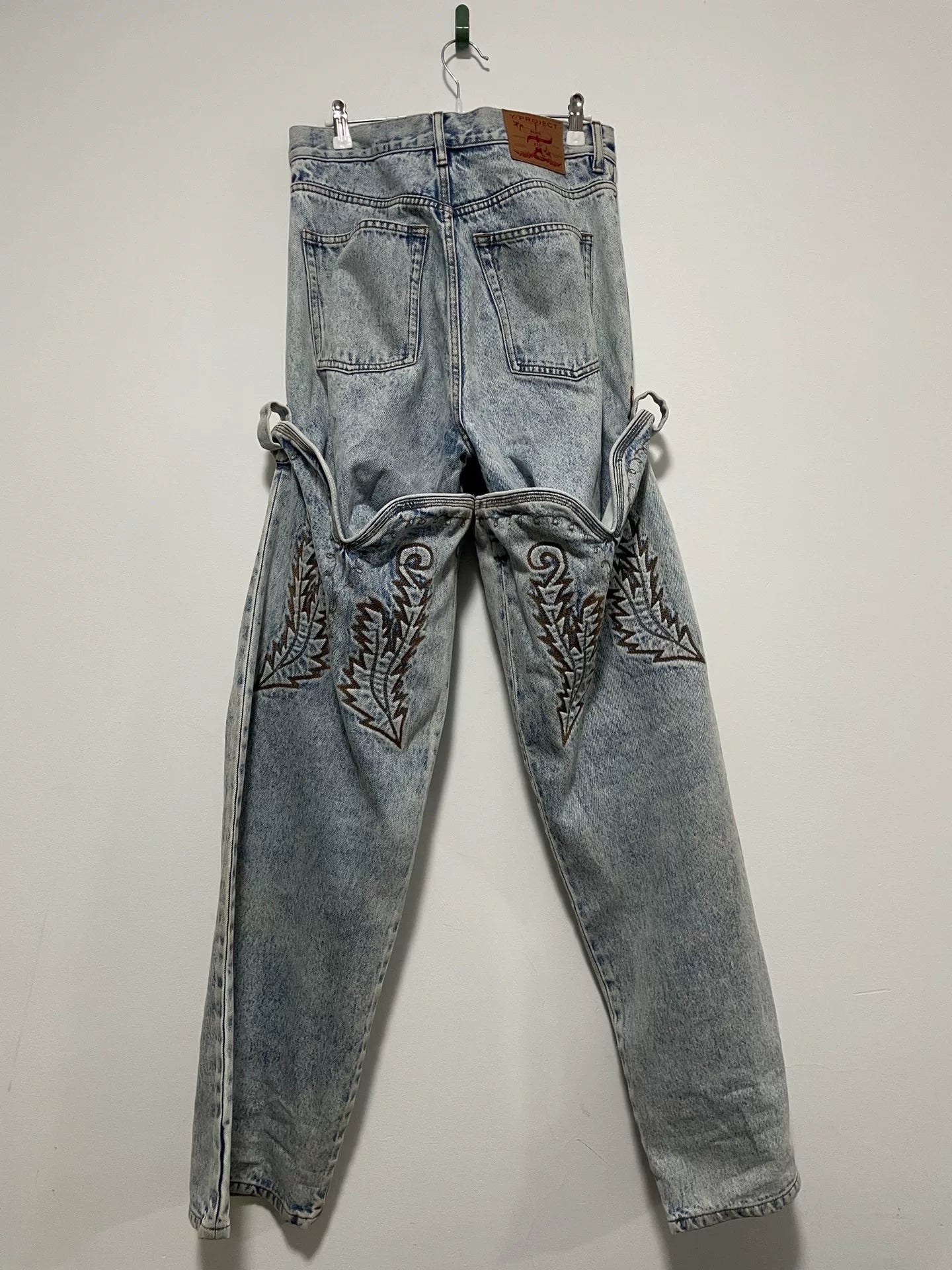 Y Project Cowboy Cuff Embroidered Jeans