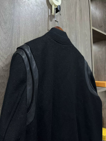 Saint Laurent Black Wool Baseball Jacket