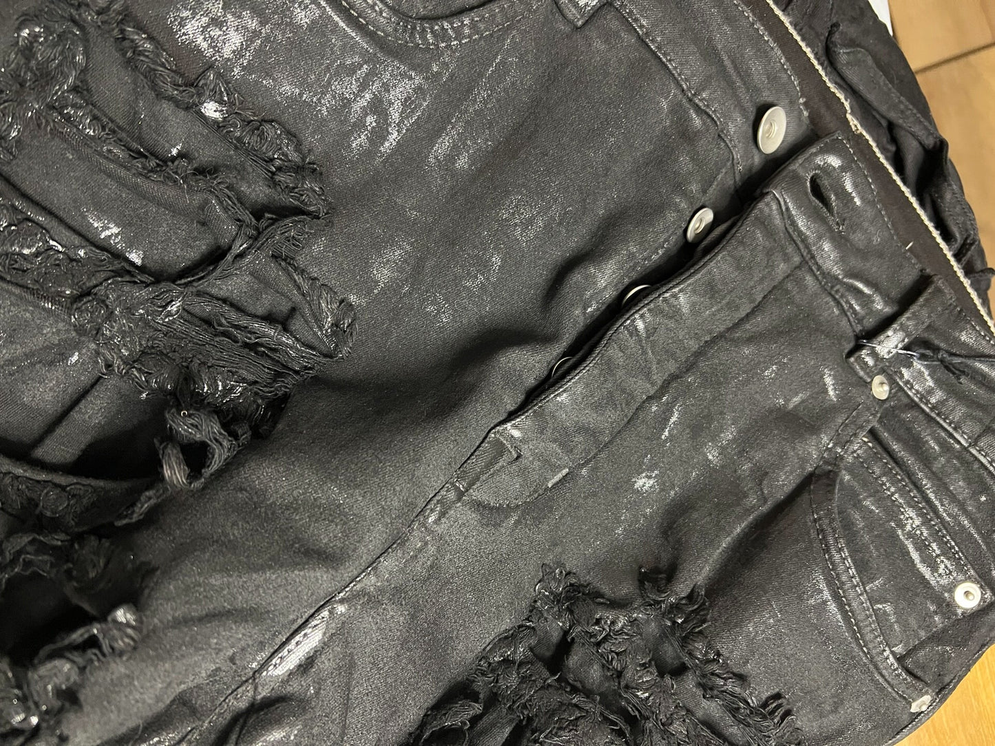 Rick Owens Drkshdw Black Distressed Jeans