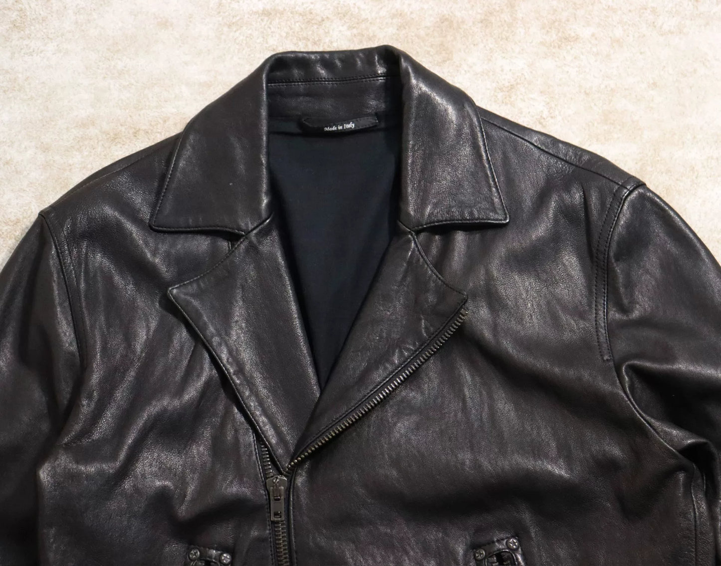 maison margiela leather motorcycle jacket size l/xl