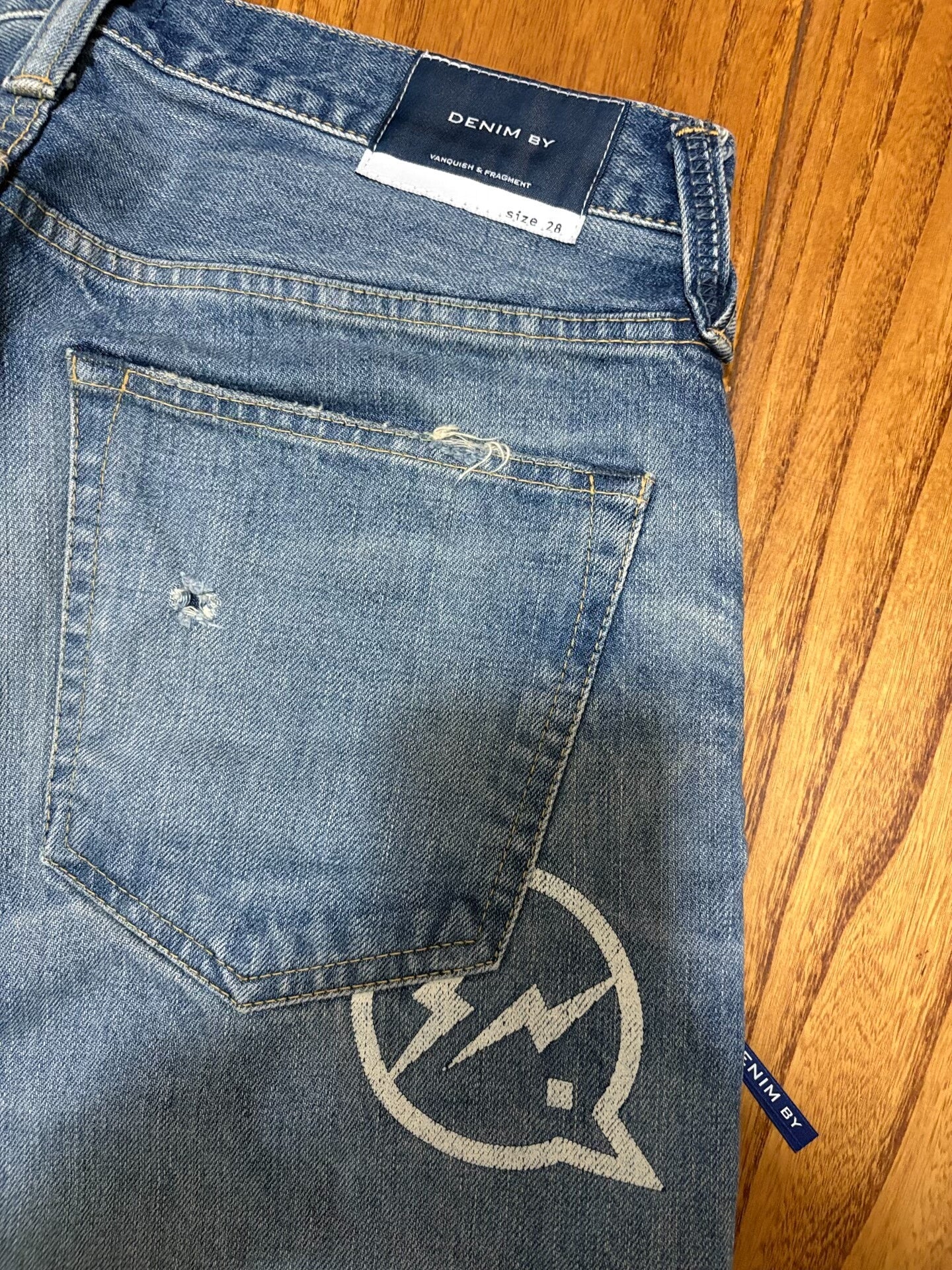 Vanquish & Fragment Cropped Distressed Jeans