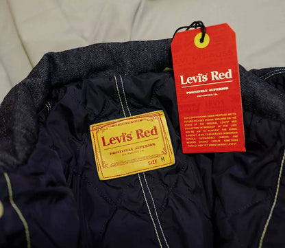 reversible quilt chore coat by levi's red