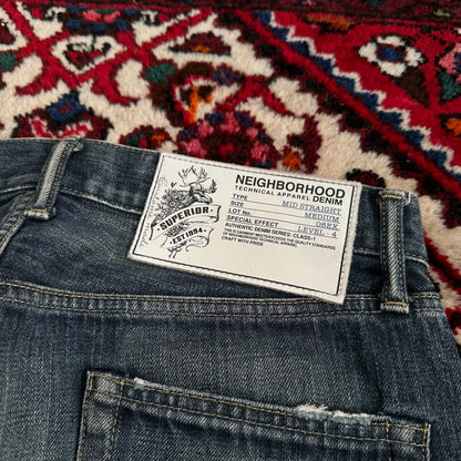 neighborhood splatter denim pants mid size