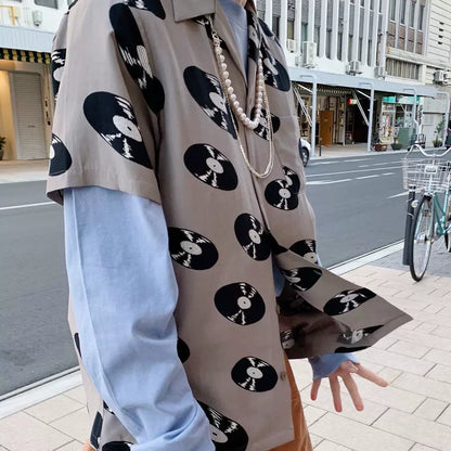 wacko maria ss hawaiian shirt in gray