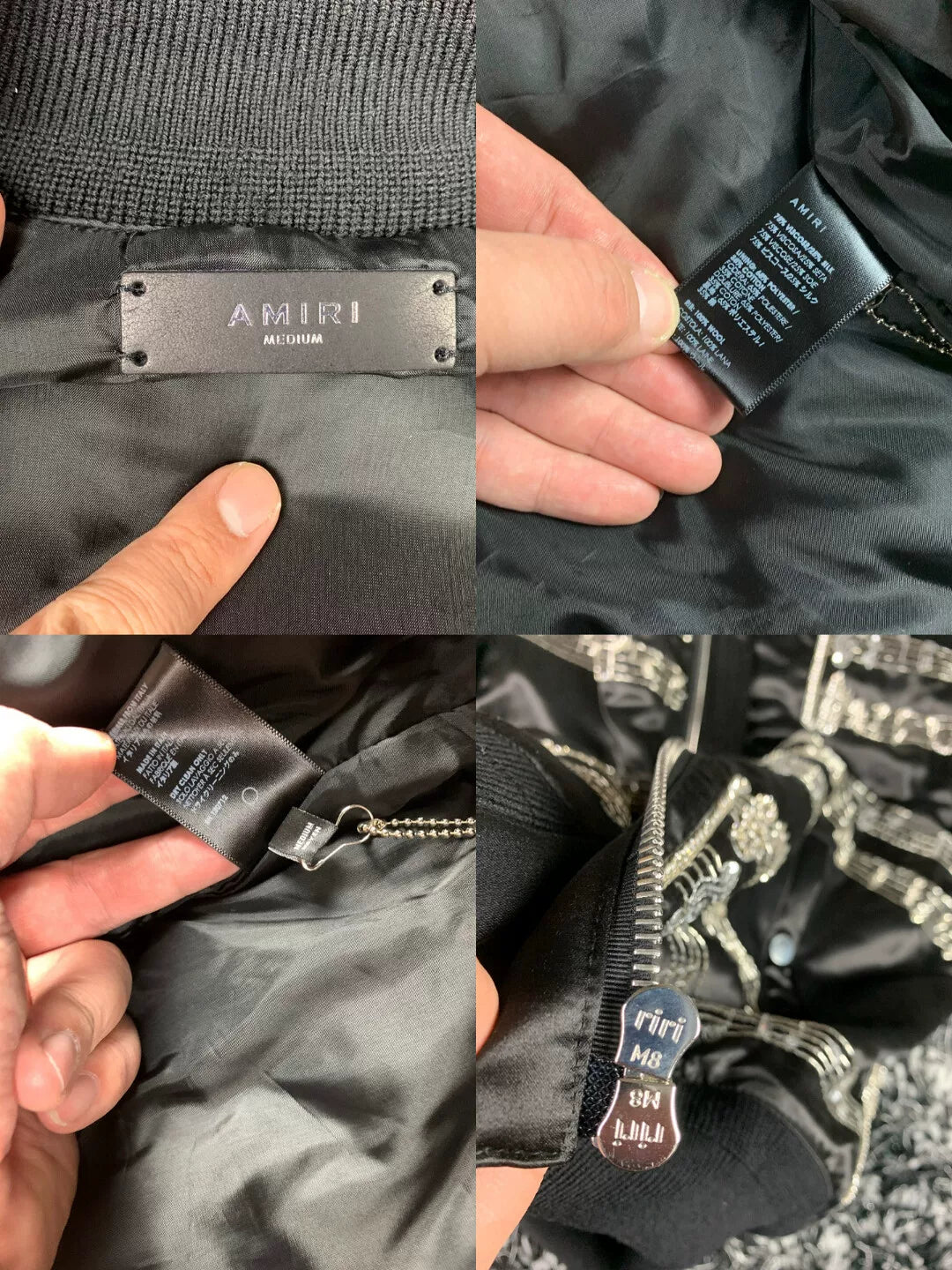 amiri music note bomber jacket