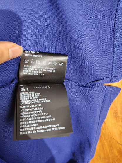 Prada Blue Embroidered Polo Shirt