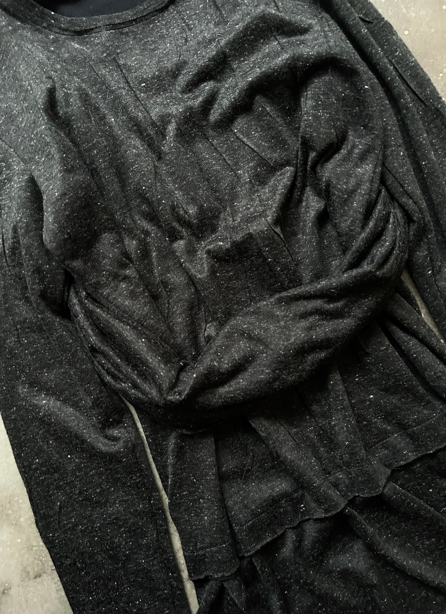 asymmetrical layered long-sleeve top