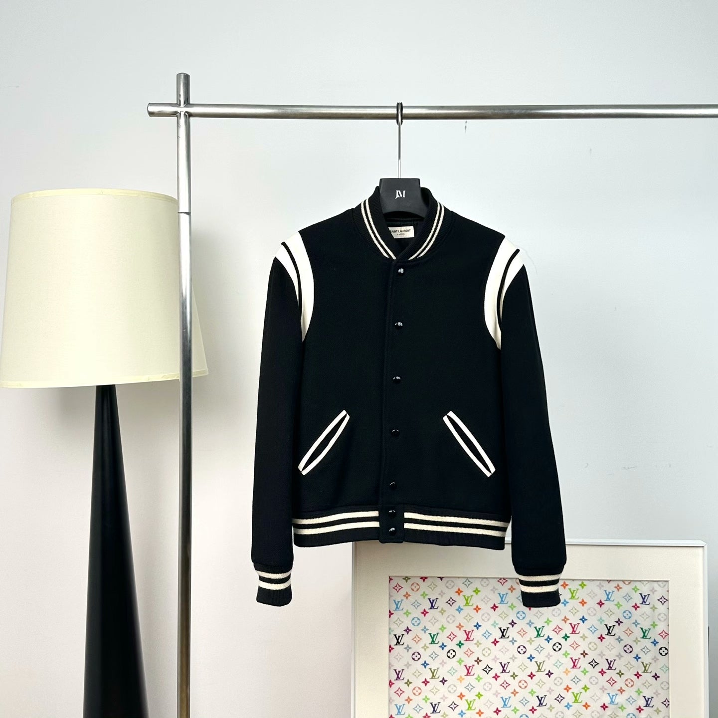 Saint Laurent Striped Baseball Jacket
