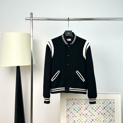 Saint Laurent Striped Baseball Jacket