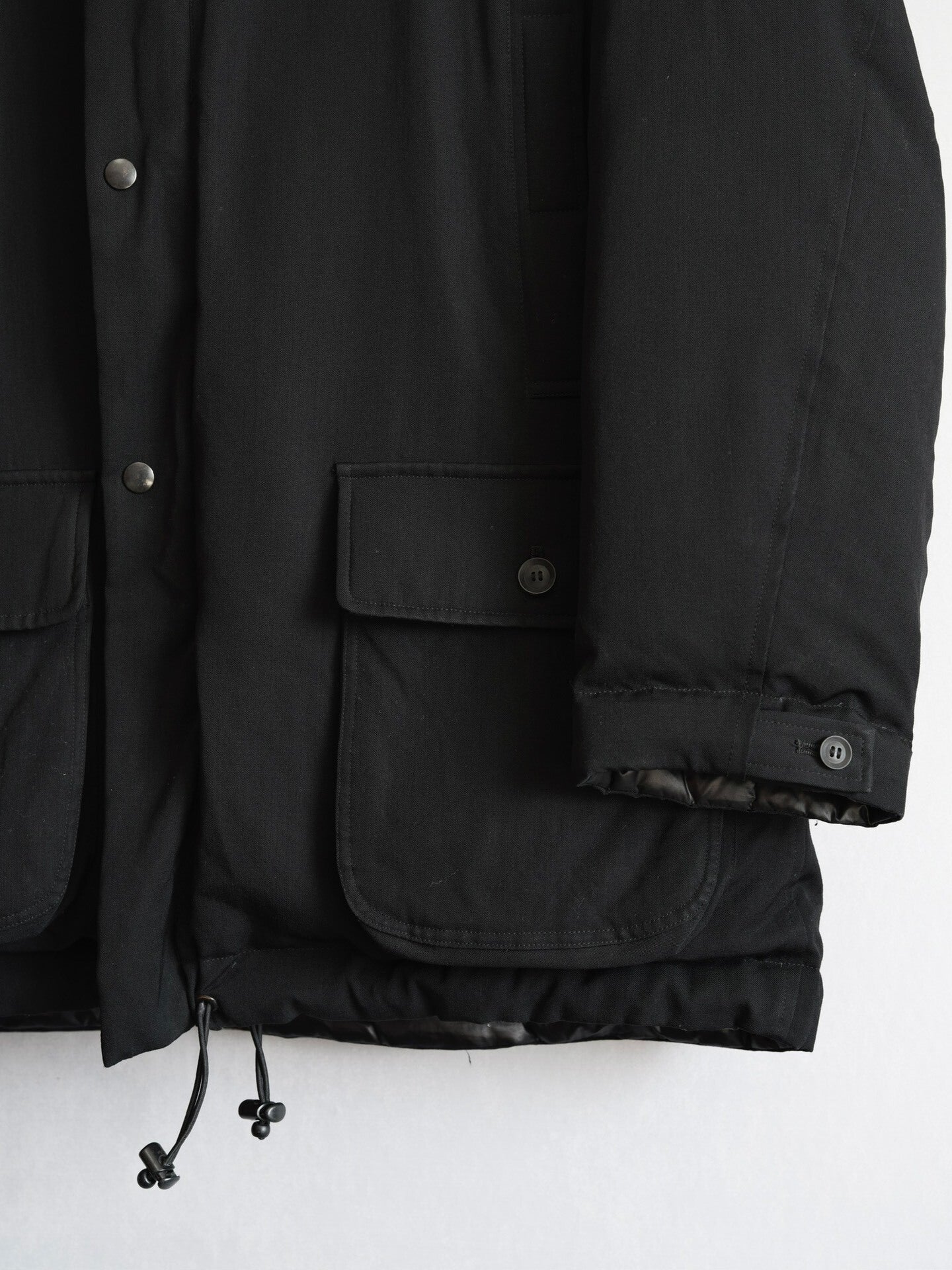 Yohji Yamamoto Black Hooded Down Jacket