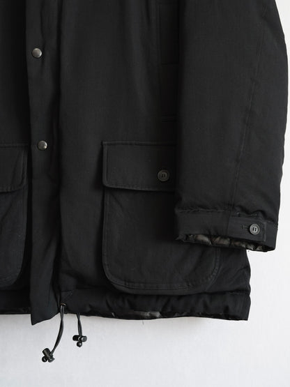Yohji Yamamoto Black Hooded Down Jacket