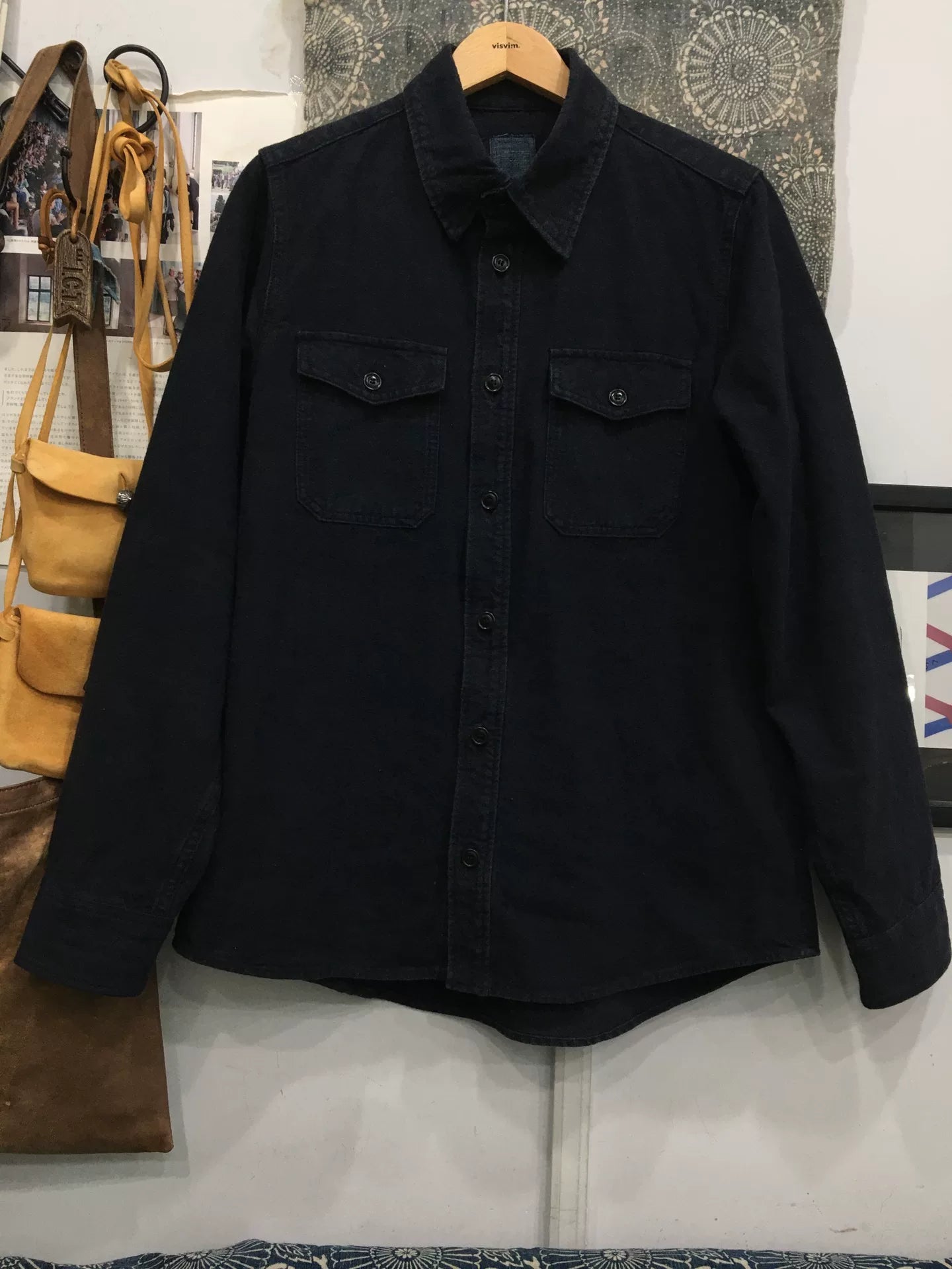 visvim black elk flannel shirt bandana