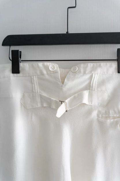 Yohji Yamamoto White Silk Coat and Pants Set