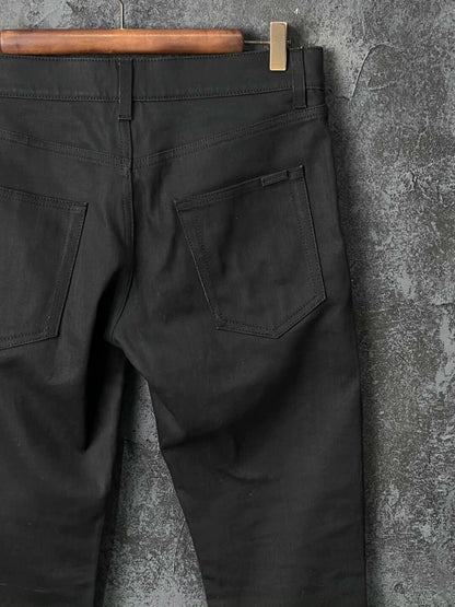 SAINT LAURENT Black Cotton Slim Jeans