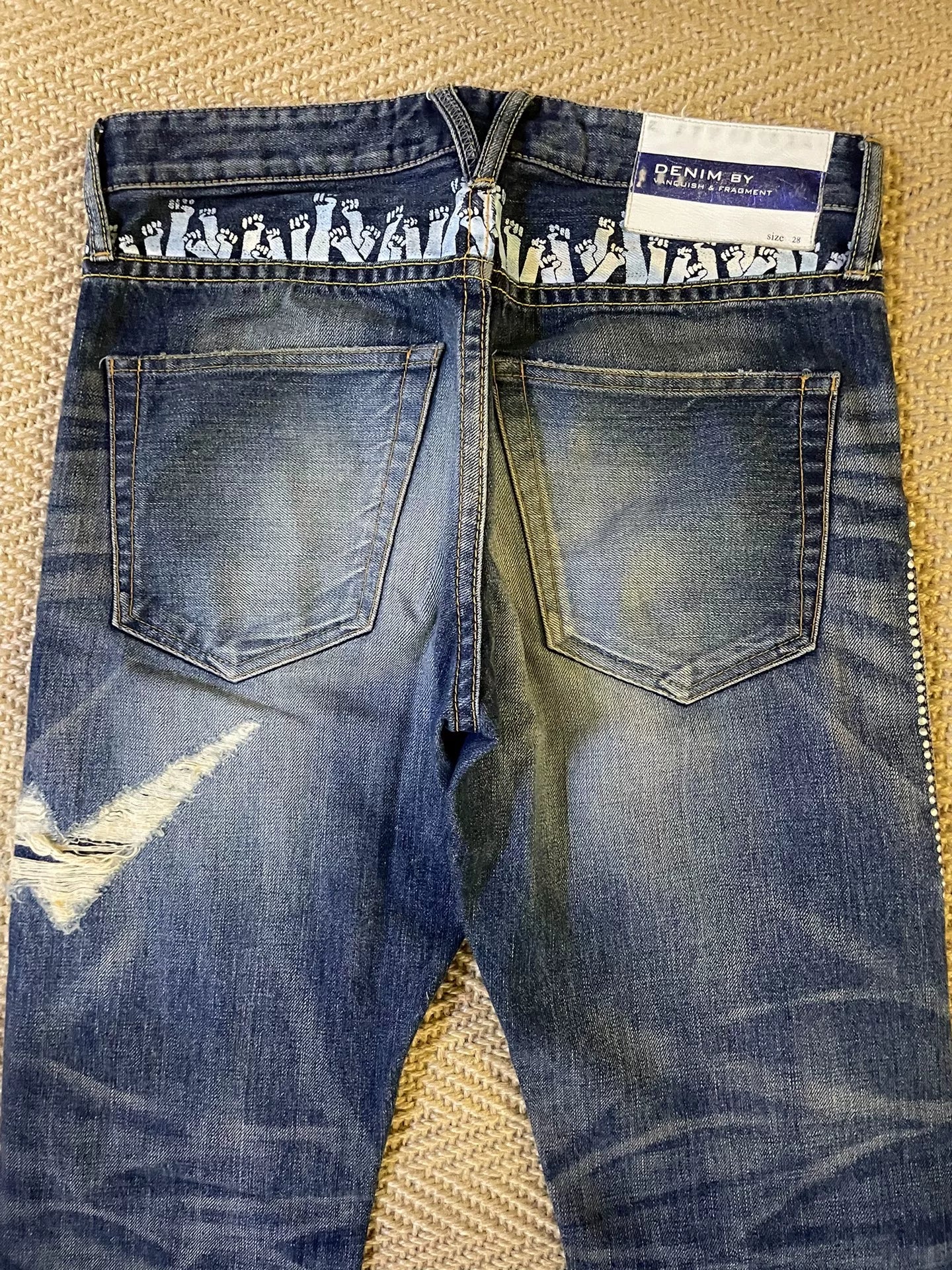 vintage denim with distressed details