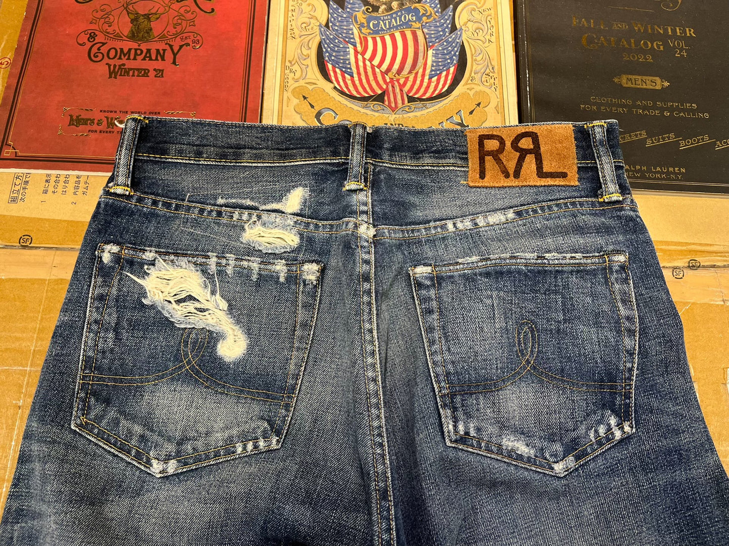 RRL Vintage Limited Patch Distressed Jeans