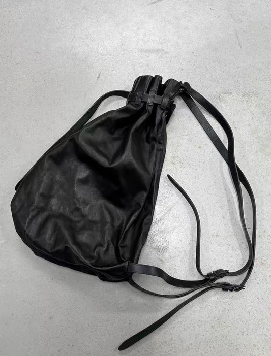 Yohji Yamamoto Pour Homme Leather Hobo Bag