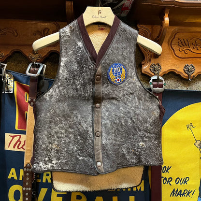 Vintage Leather Shearling Vest