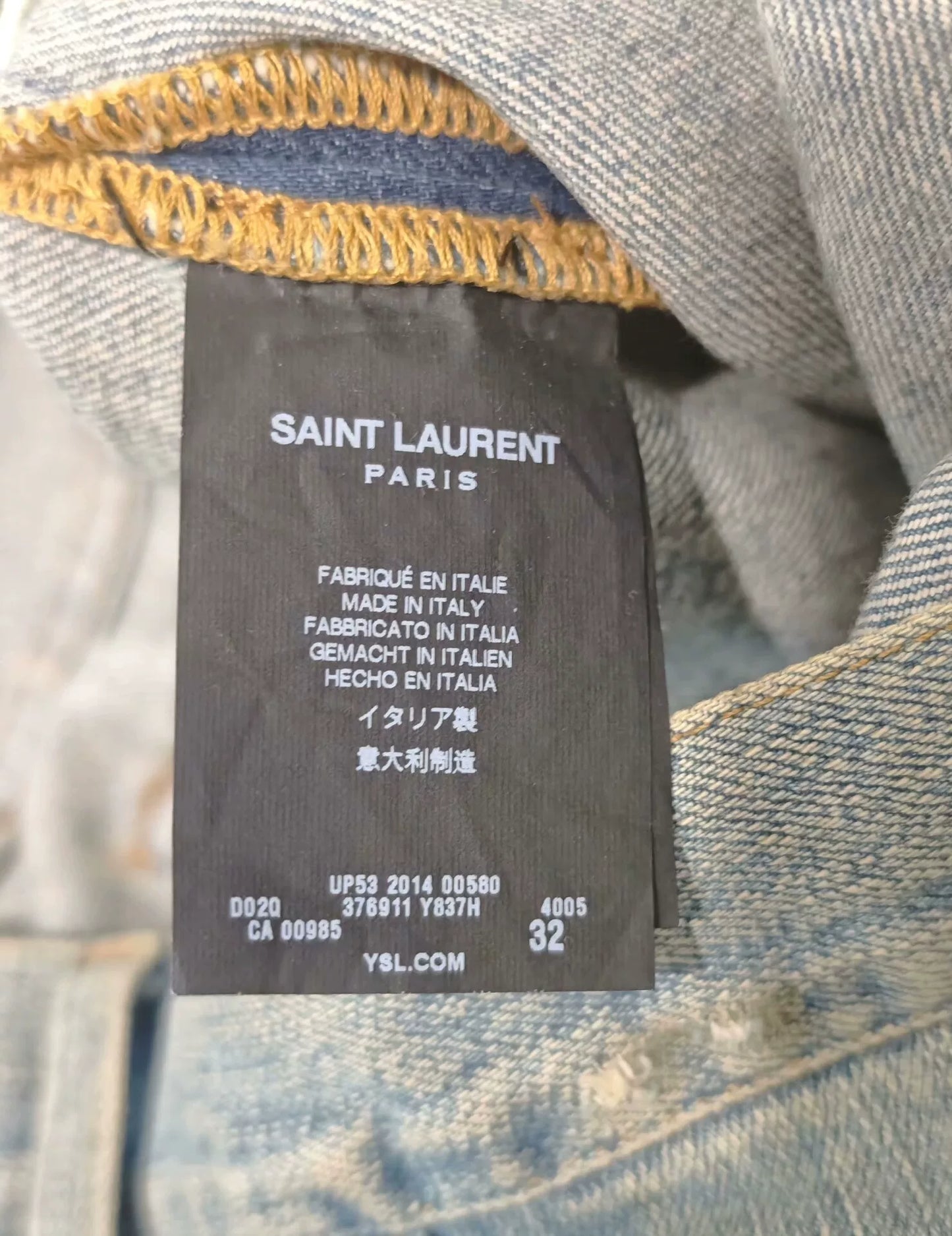 Saint Laurent Paris Distressed Jeans