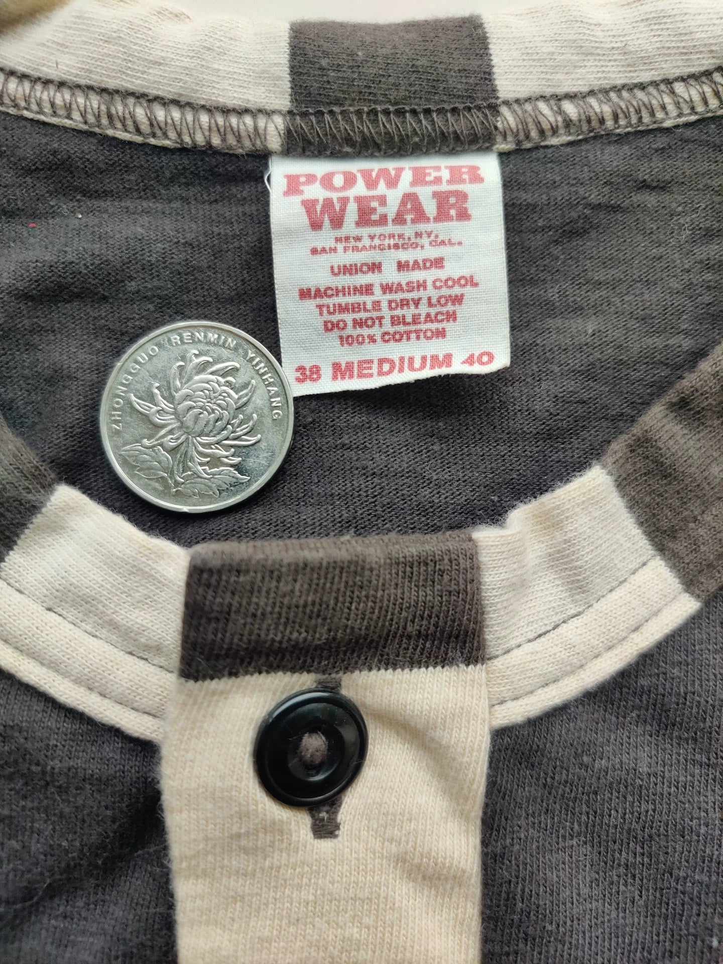 gray and white striped long sleeve shirt