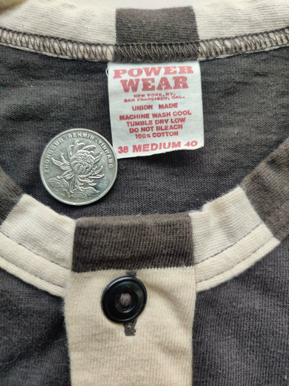 gray and white striped long sleeve shirt