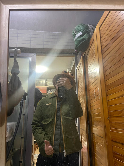freewheelers green military style utility jacket