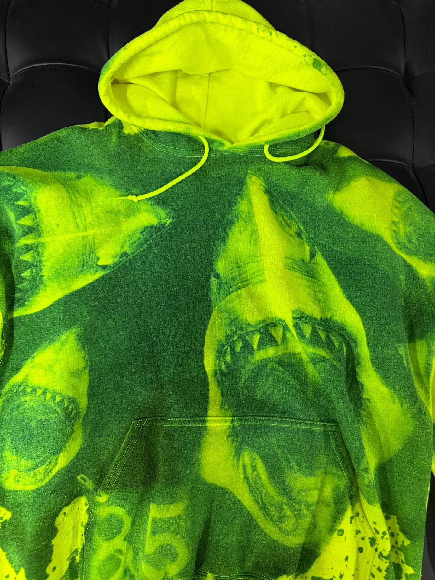 85NYC Shark Graffiti Hoodie