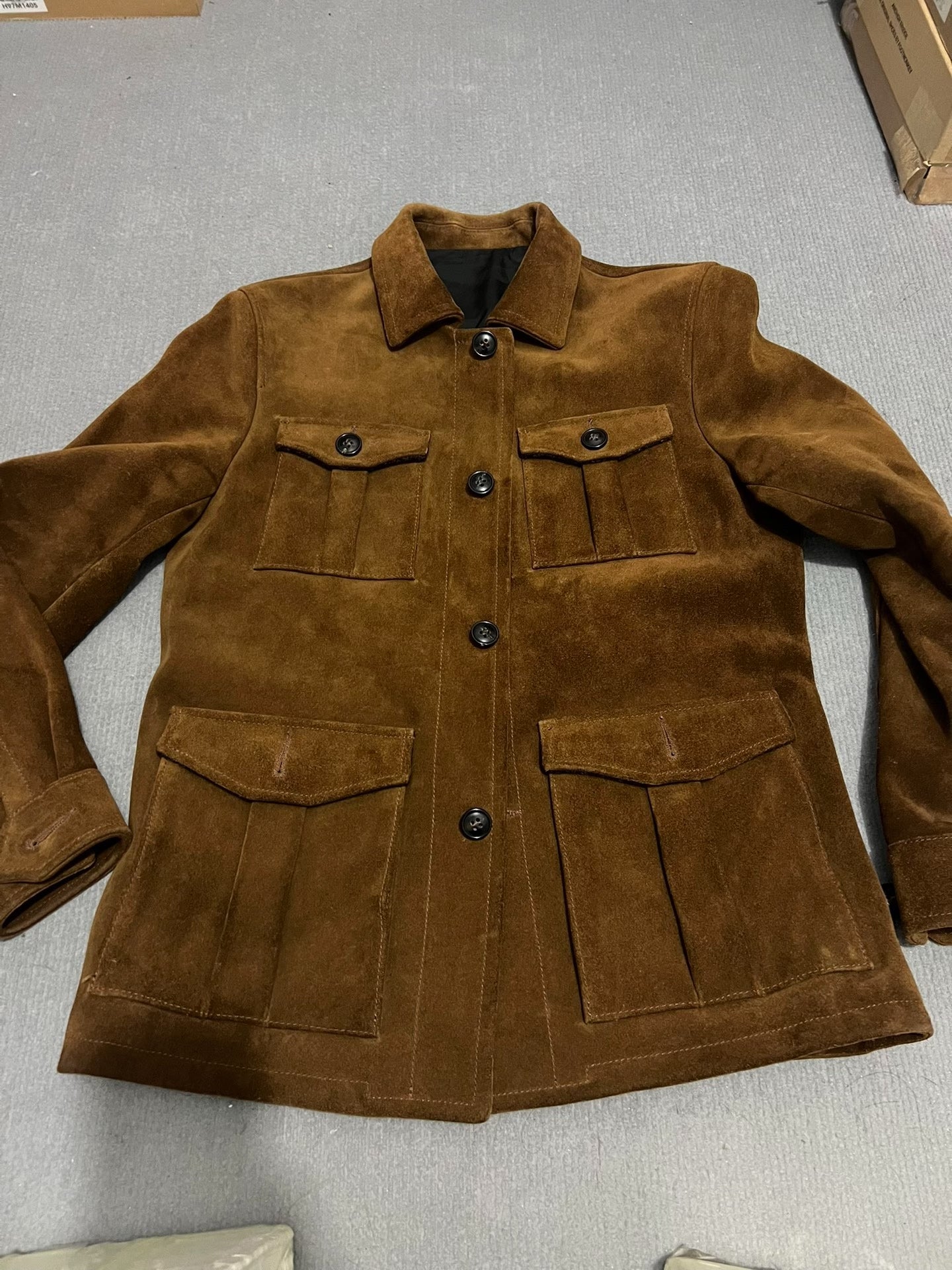 Vintage Suede Military Leather Jacket