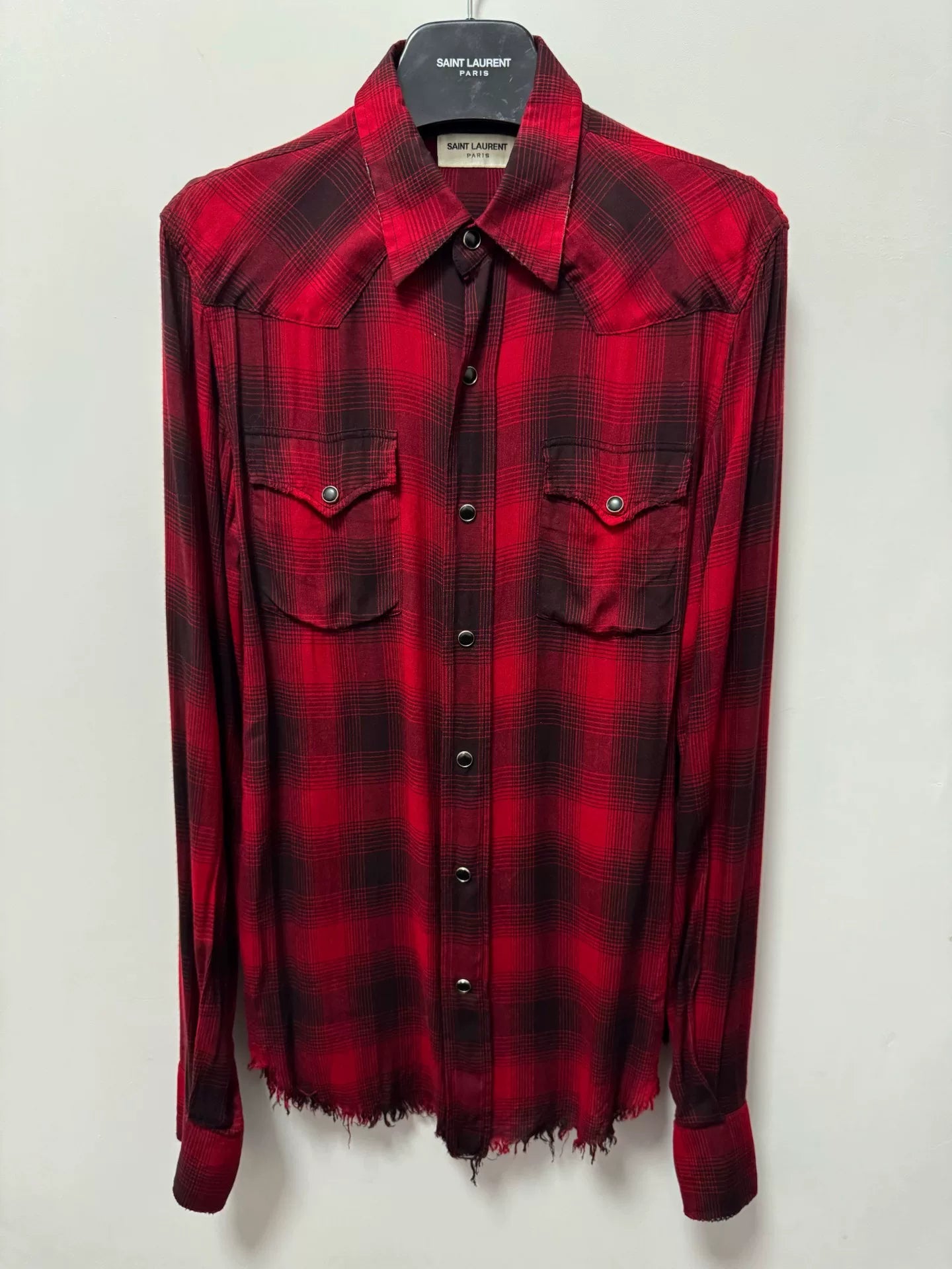 Saint Laurent Red Plaid Shirt
