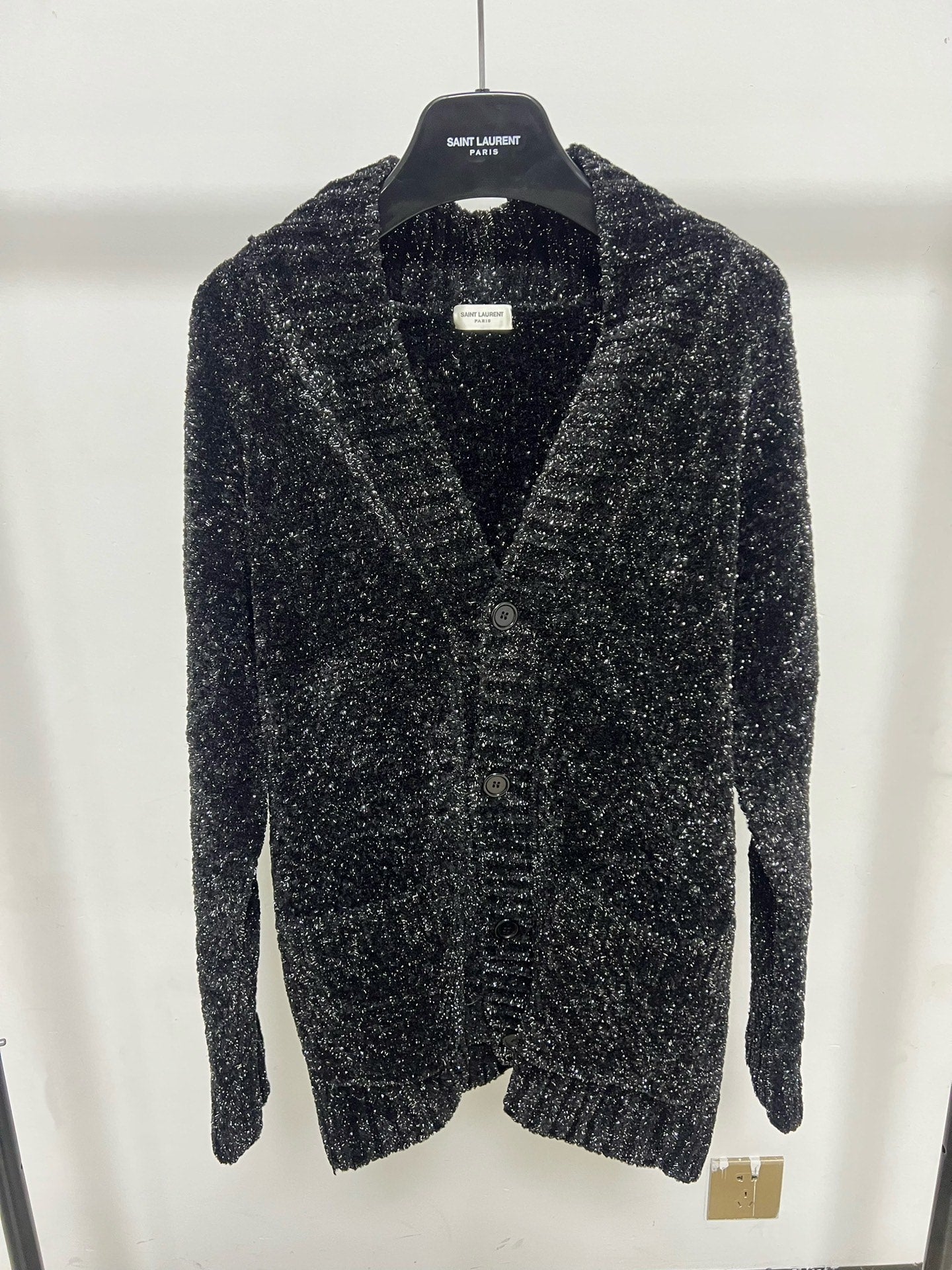 Saint Laurent Black Glitter Cardigan