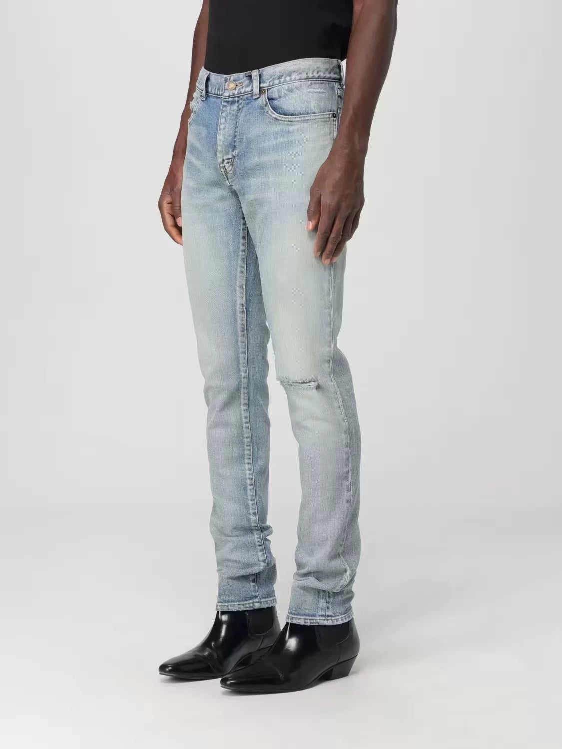 Saint Laurent Distressed Slim Fit Jeans