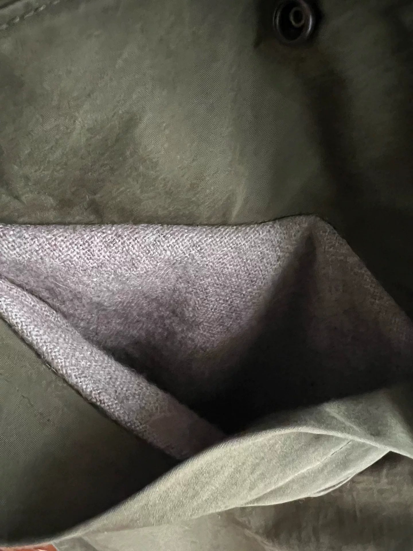 military-style hooded trench coat in olive green