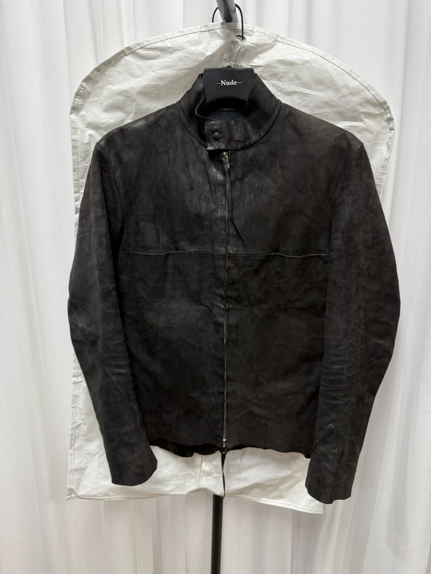 vintage distressed leather jacket size 50