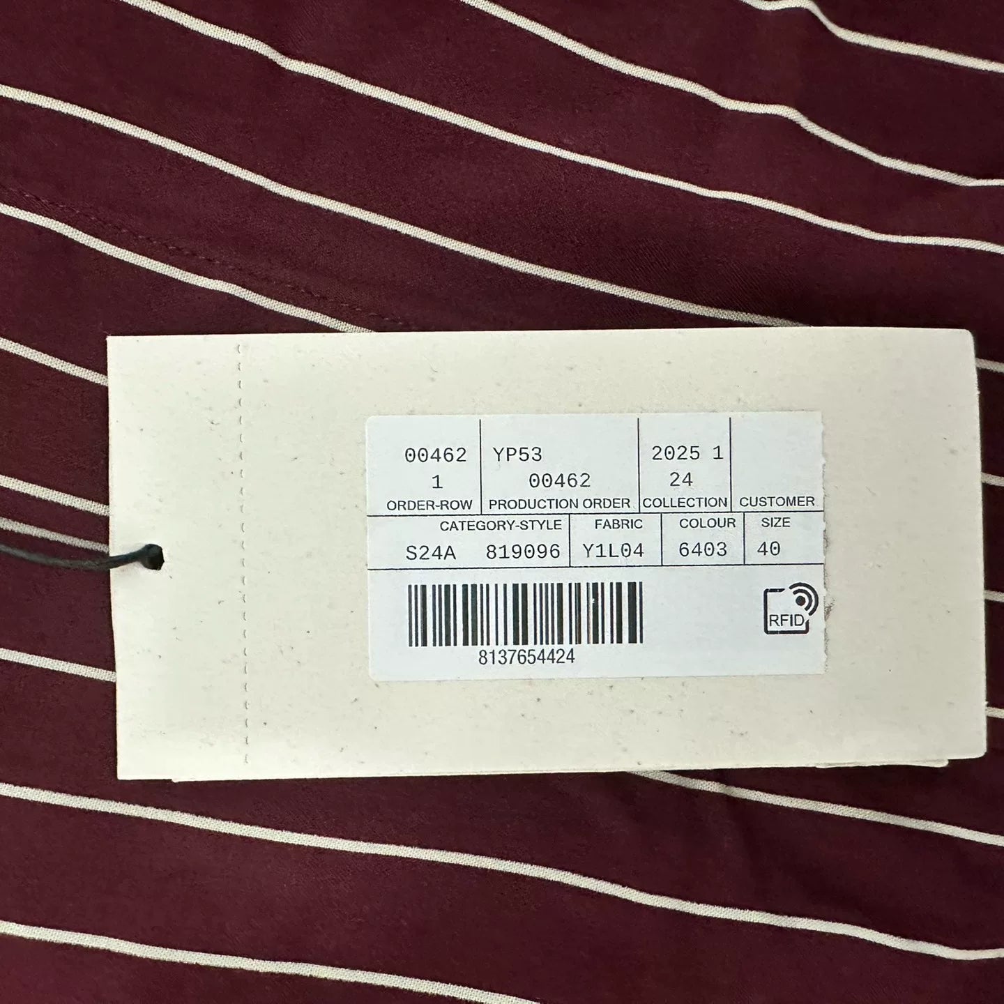 Saint Laurent Burgundy Striped Shirt