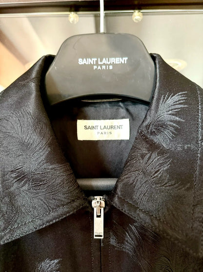 saint laurent silk embroidered jacket