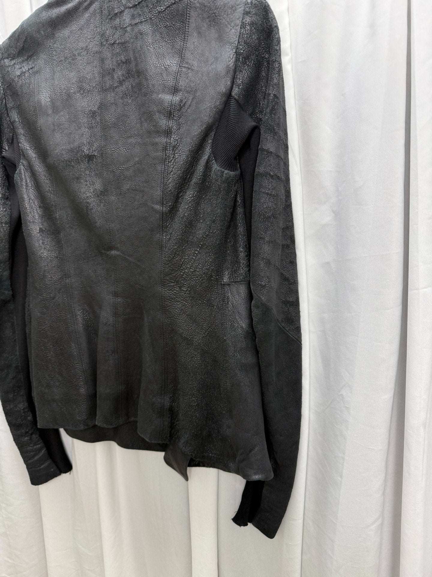 Rick Owens Suede Distressed Biker Jacket