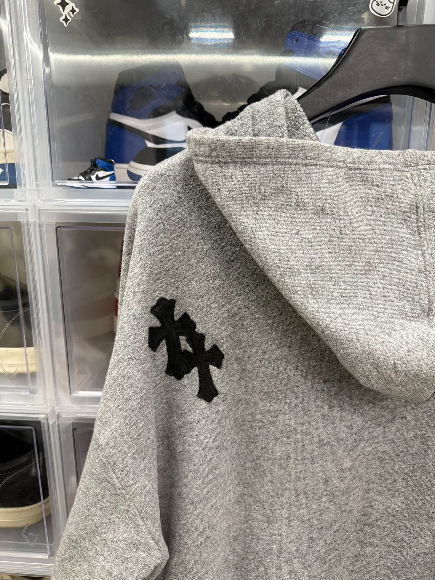 Chrome Hearts Black Cross Gray Hoodie