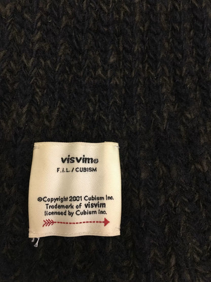 visvim black knit cap with mud dye technique