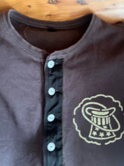 vintage washed henley long sleeve shirt