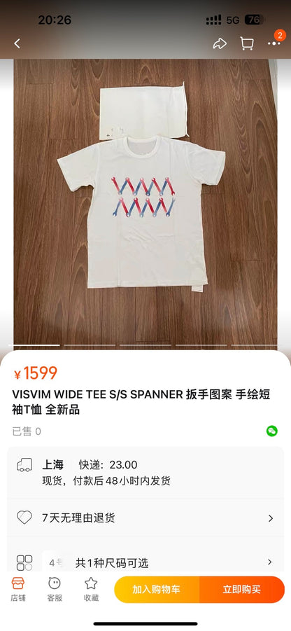 visvim spot wide tee with unique print