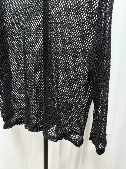 drapes long sleeve sheer mesh top