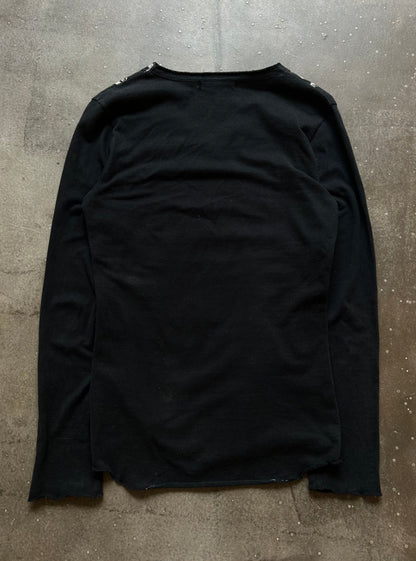 black long sleeve graphic top