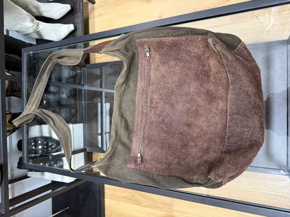 Yohji Yamamoto Suede Distressed Messenger Bag