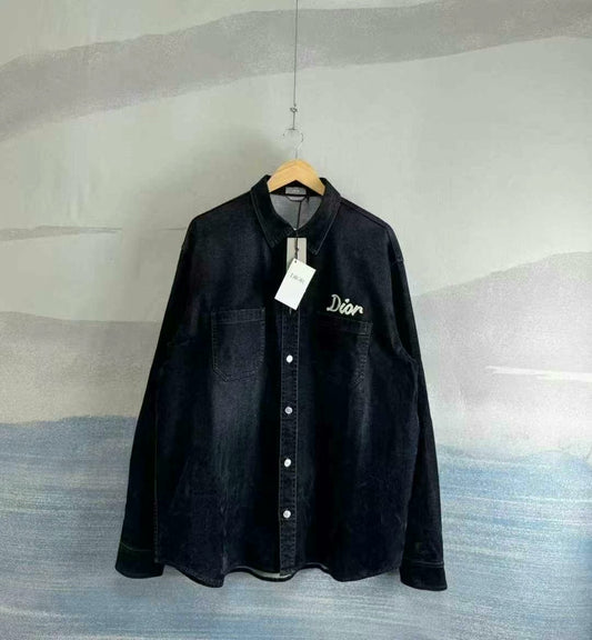 Dior Navy Suede Work Shirt Size 43