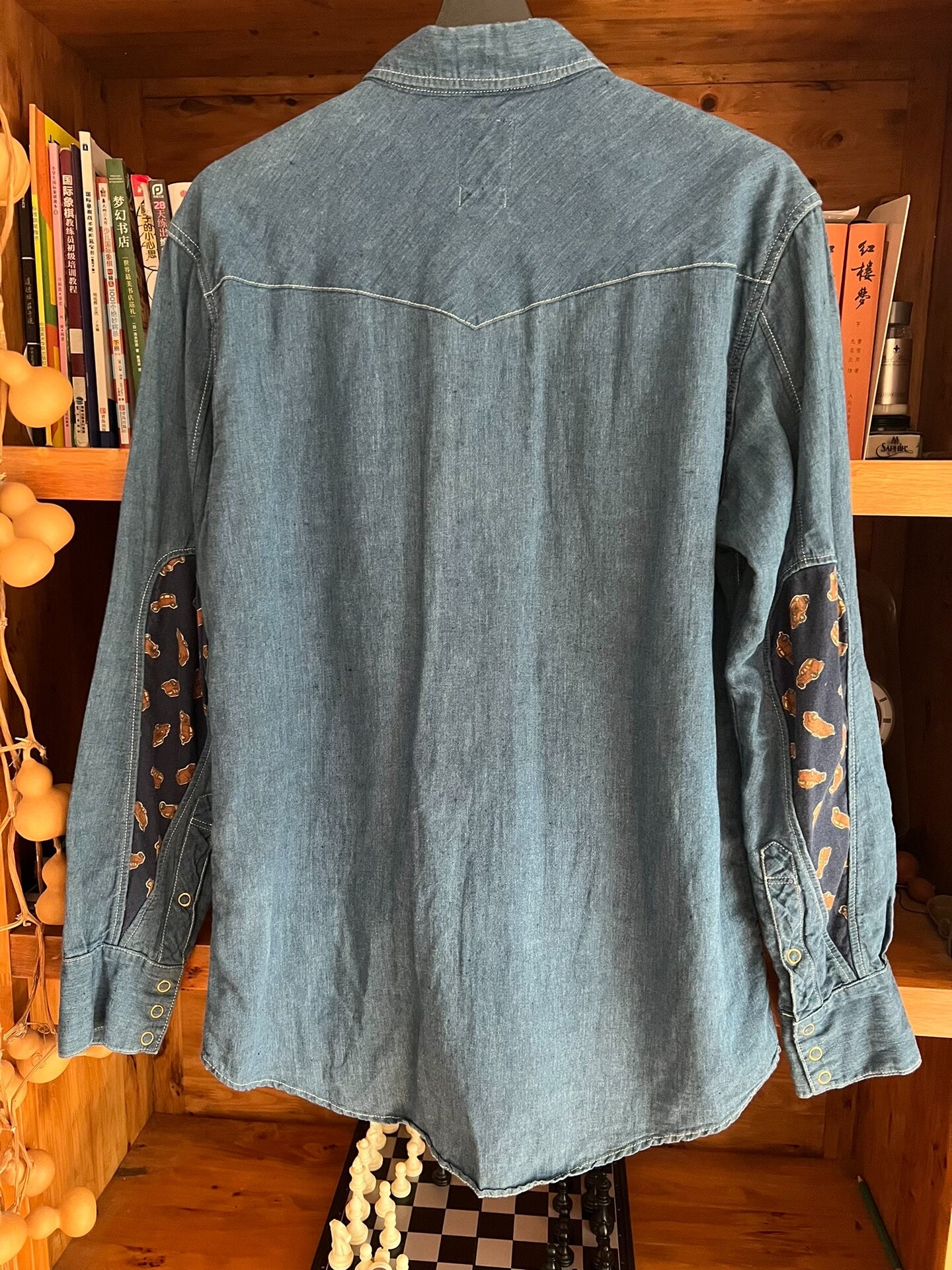 rare blue dye cotton linen shirt
