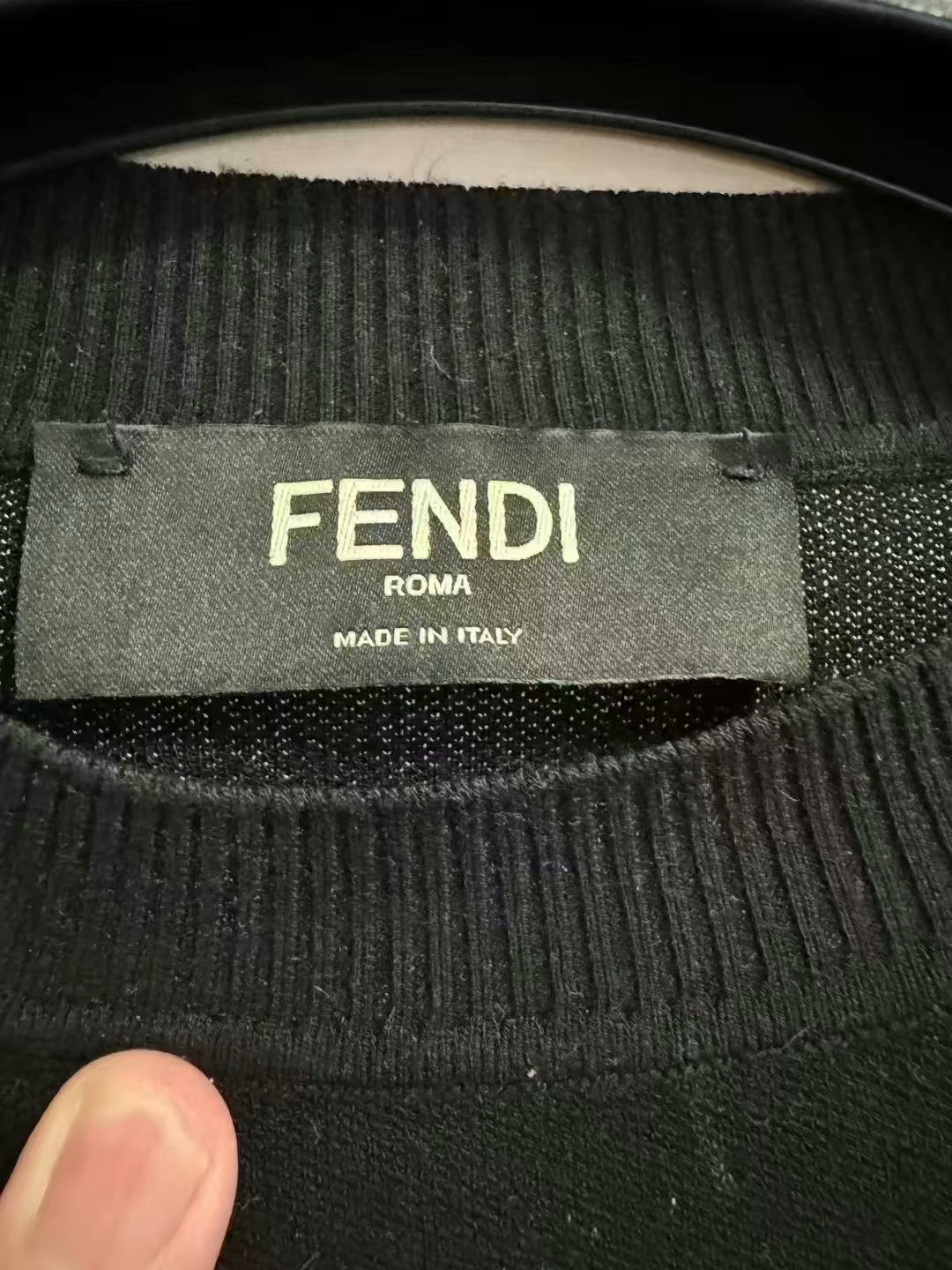 fendi black crew neck sweater size 46