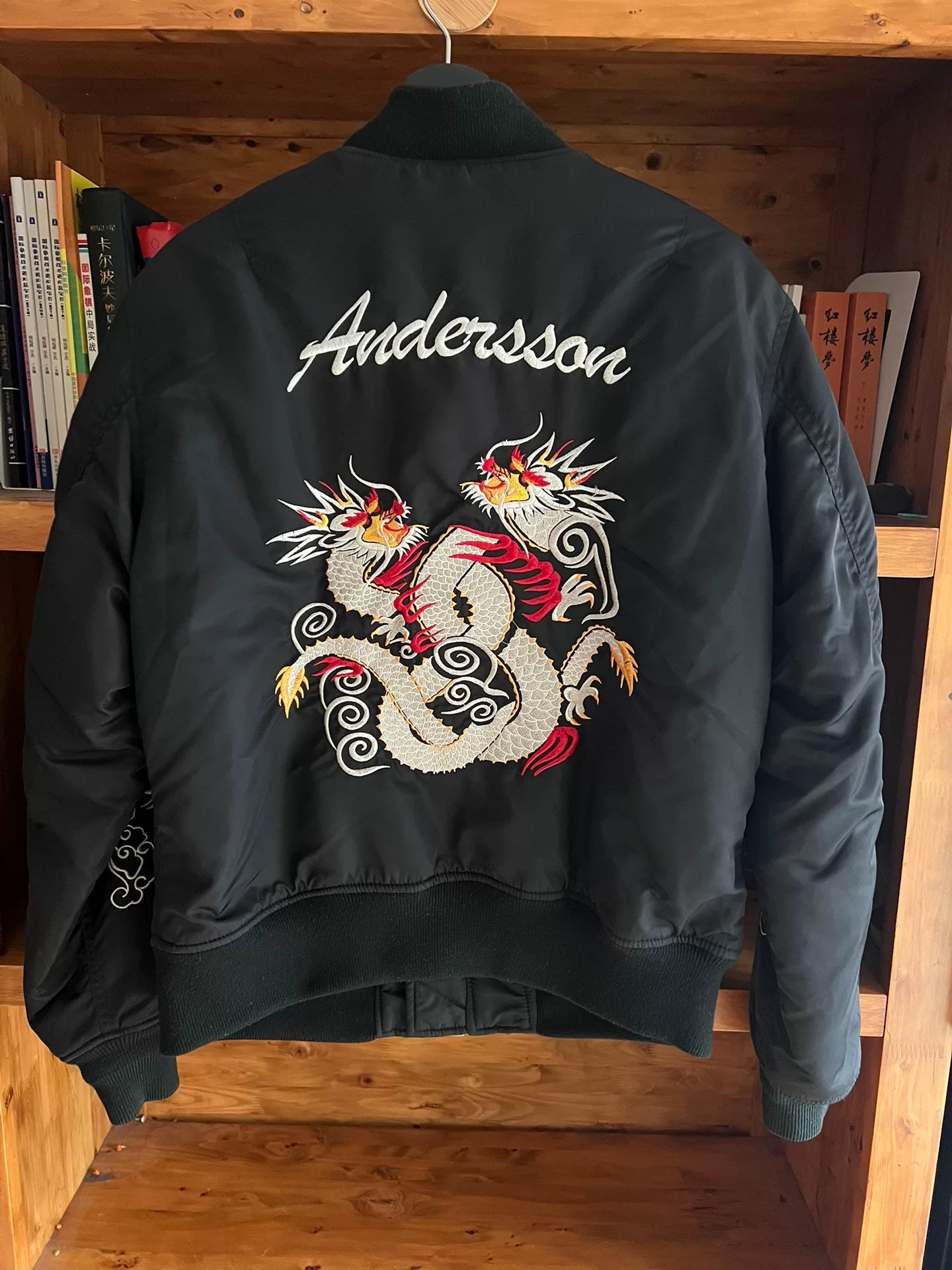 schott x anderson bell black embroidered jacket
