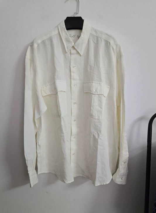 Porter Classic Bamboo Linen White Shirt